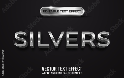 Elegant silvers style editable text effect