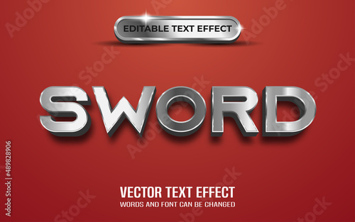 Sword silvers style editable text effect