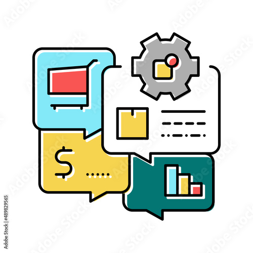 sales erp color icon vector illustration