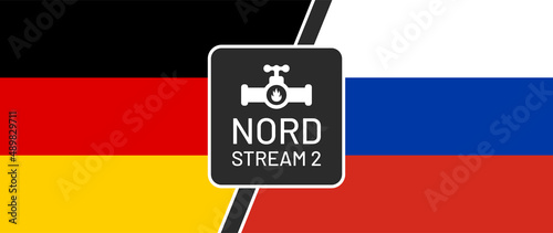 Russia suspending Nord Stream 2 with Germany. Vector illustration