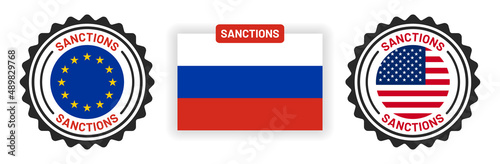 Sanctions by European Union and America against Russia. Vector illustration