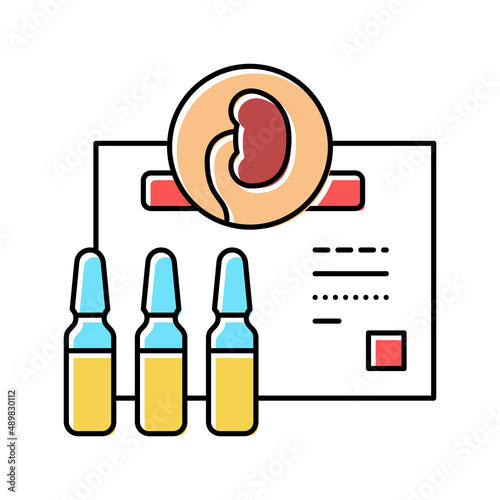 medicaments for kidney treatment color icon vector illustration