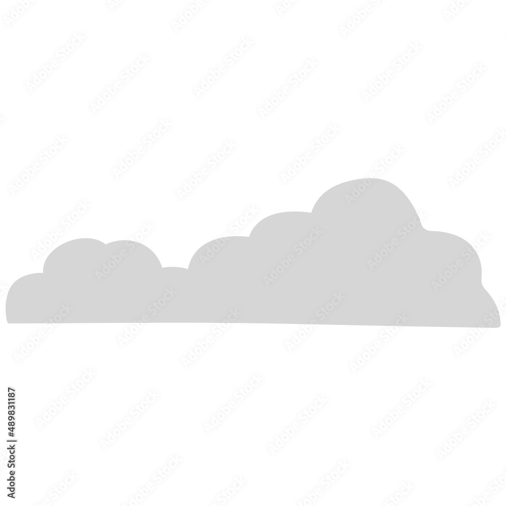 Black cloud vector illustration in flat color design