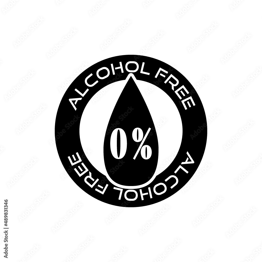 Alcohol free icon isolated on white background Alcohol free icon isolated on white background
