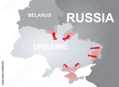 Russian invasion to Ukraine. vector