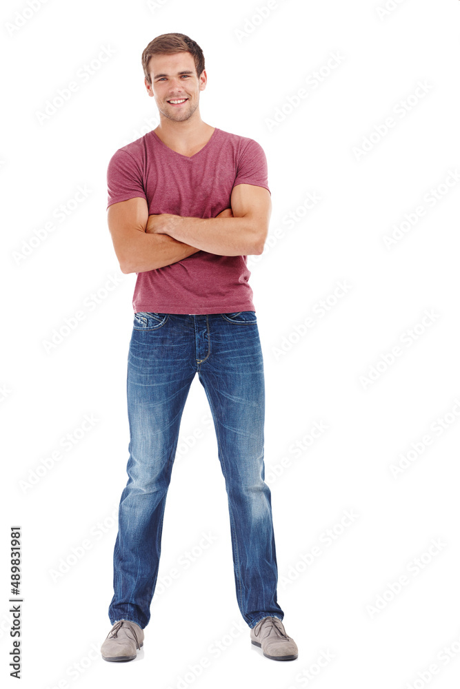 Dressed to impress. Full length shot of a handsome young man standing confidently in a studio-isolated on white. Dressed to impress. Full length shot of a handsome young man standing confidently in a studio-isolated on white.