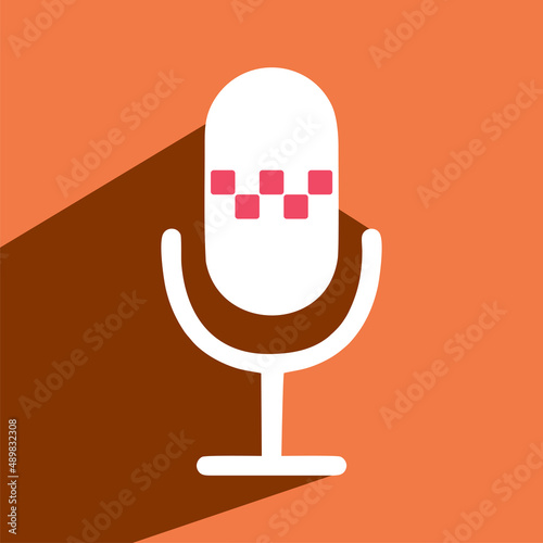Simple Mikrofon logo, Podcast Logo Design,Mix Audio Broadcast vector Illustration