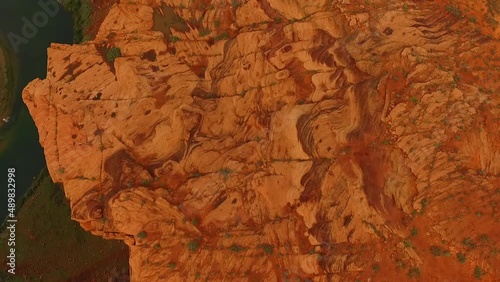 drone over the canyon desert