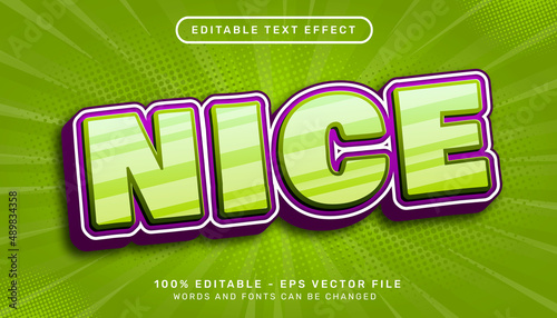 Editable text effect, nice 3d style concept