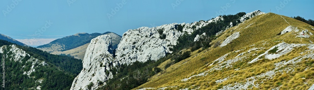 Croatia-panoramic outlook on the top Ljubicno Brdo in the Velebit National Park