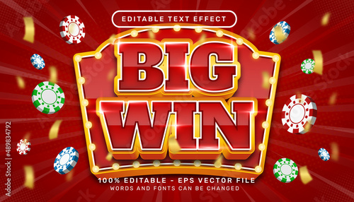 Editable text effect - big win 3d style concept