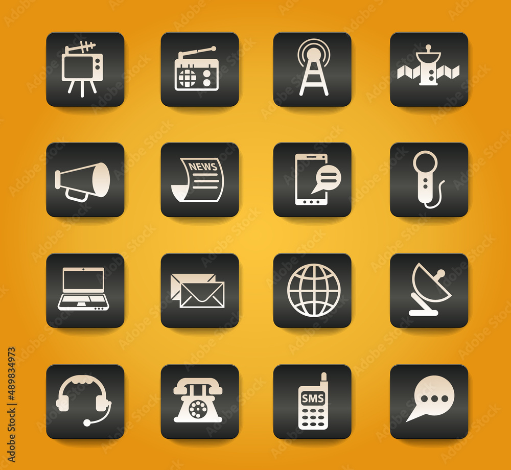 media icon set media icon set