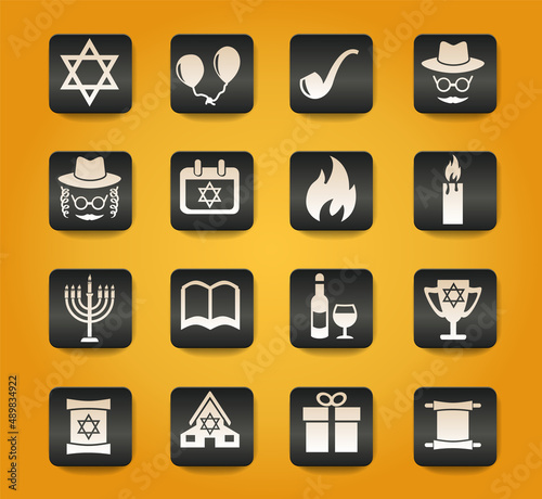 hanukkah icon set