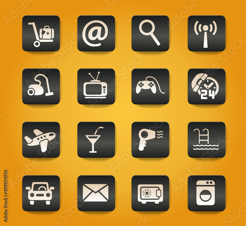 hotel service icon set