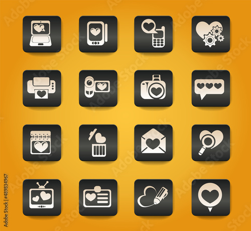Love messages icon set