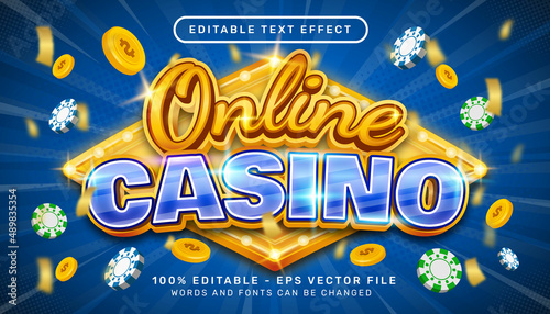 Editable text effect - online casino 3d style concept