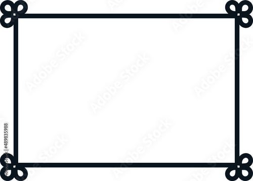 Vector border frame. 
Background or album page. Simple rectangular horizontal billboard, card, plaque, signboard, sticker or label 