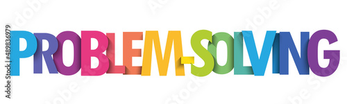 PROBLEM-SOLVING colorful vector typography banner