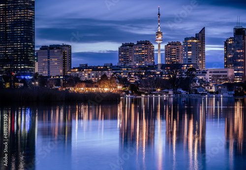 Photography city skyline at night