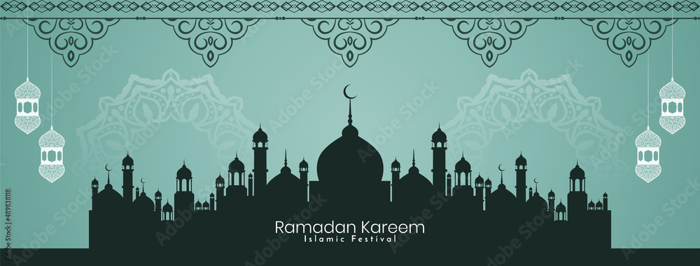 Ramadan Kareem islamic festival elegant decorative banner design
