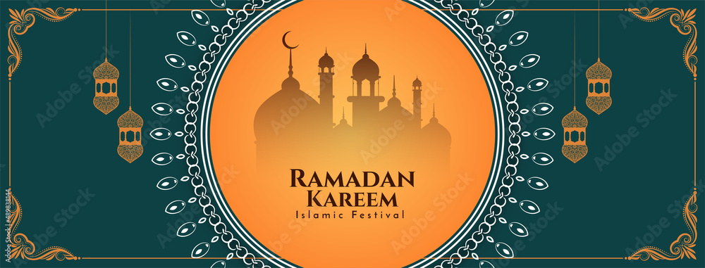 Obraz premium Ramadan Kareem islamic festival celebration cultural banner
