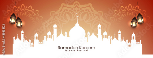 Religious Ramadan Kareem islamic festival banner design