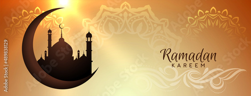 Ramadan Kareem islamic traditional festival banner design