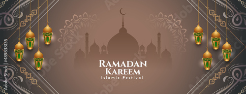 Ramadan Kareem islamic traditional festival banner design