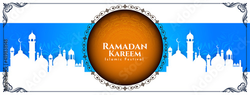 Religious Ramadan Kareem islamic festival banner design