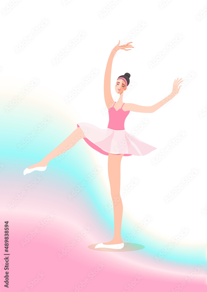 一个跳舞的芭蕾舞女孩的插图