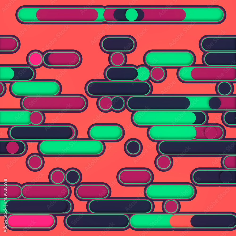 Pattern of colored geometric shapes. Abstract 3d rendering background. Decoration element digital illustration Pattern of colored geometric shapes. Abstract 3d rendering background. Decoration element digital illustration