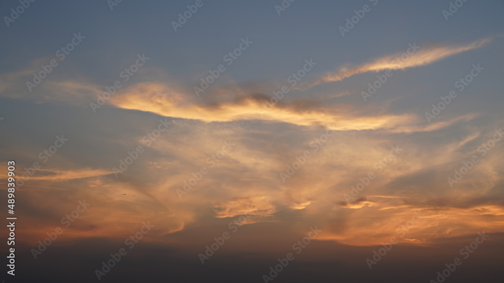 The beautiful sunset view with the colorful clouds and sky in the city The beautiful sunset view with the colorful clouds and sky in the city