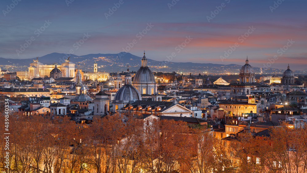 Rome, Italy Skyline at Dusk