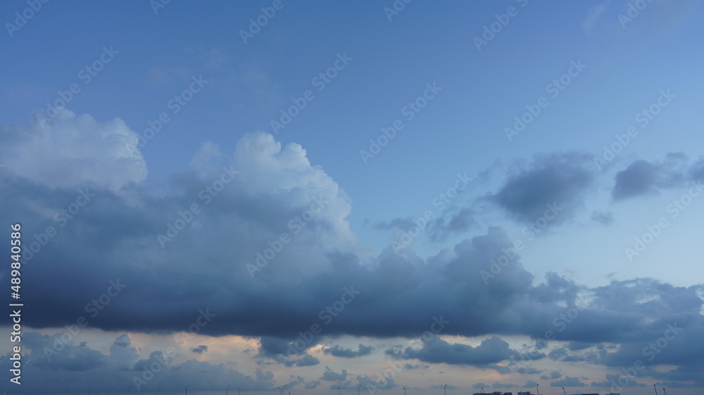 The beautiful sunset view with the colorful clouds and sky in the city The beautiful sunset view with the colorful clouds and sky in the city