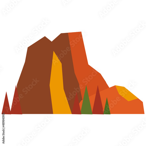 Grand canyon vector illustration in flat color design