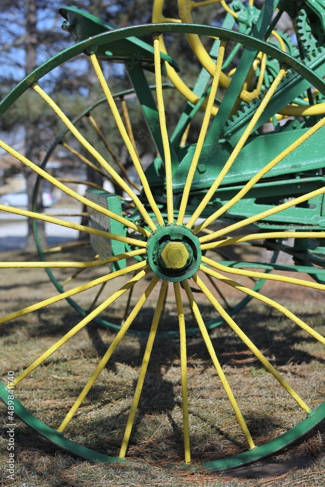 wheel of a vintage wagon 