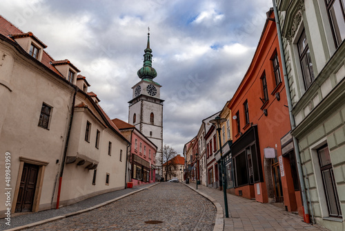 City Trebic with St. Martin church, a UNESCO site in Moravia, Czechia.