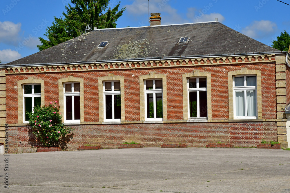 Fresne l Archeveque; France - june 24 2021 : school
