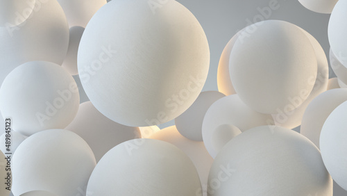 Levitating white soft spher...