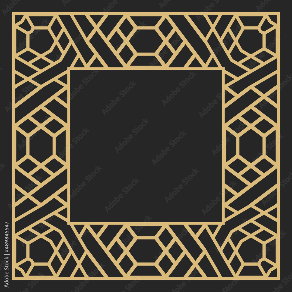 Obraz premium Circular decorative gold frame.