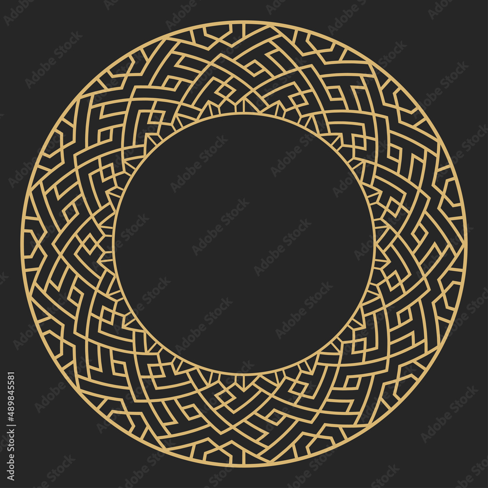 Circular decorative gold frame. Circular decorative gold frame.