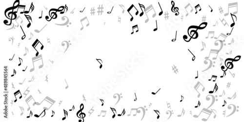 Musical notes cartoon vector wallpaper. Melody