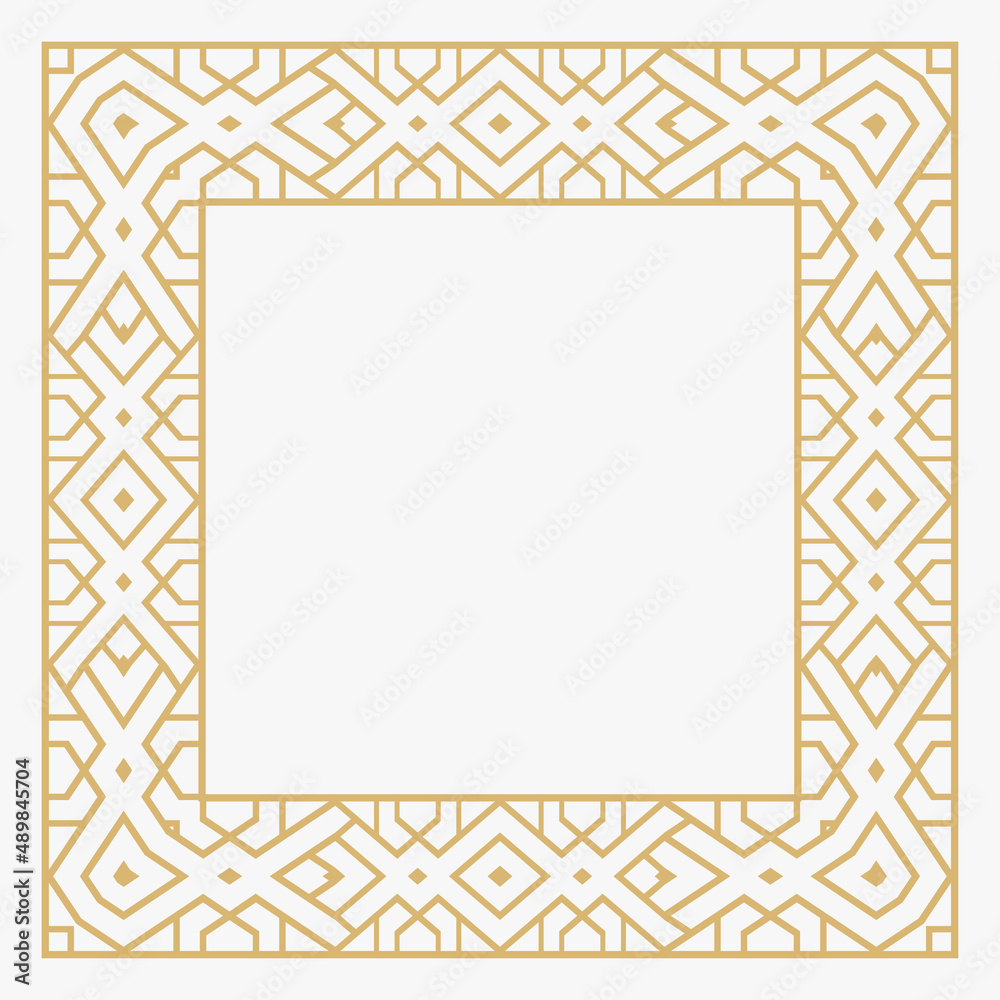 Obraz premium Circular decorative gold frame.