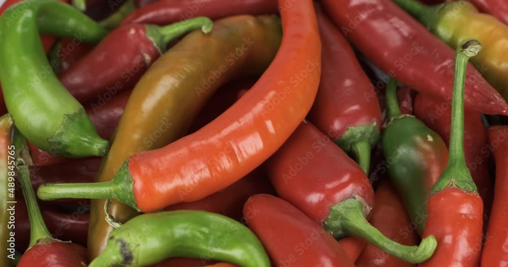 Rotation. Close-up of a heap of ripe, hot peppers Rotation. Close-up of a heap of ripe, hot peppers