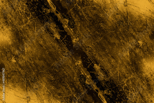 Abstract textured golden color concrete floor surface with scratches and spots for background