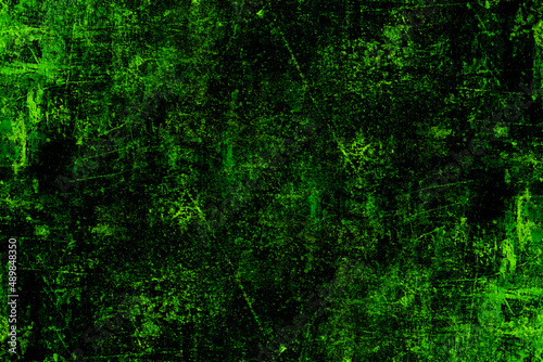 Dark green color abstract grunge textured old concrete wall with scratches for background