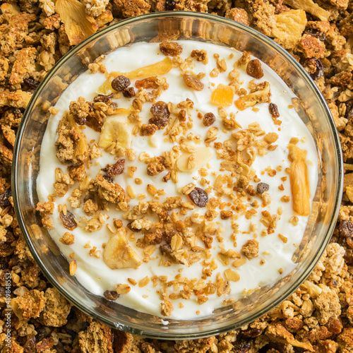 cereals in a bowl of milk