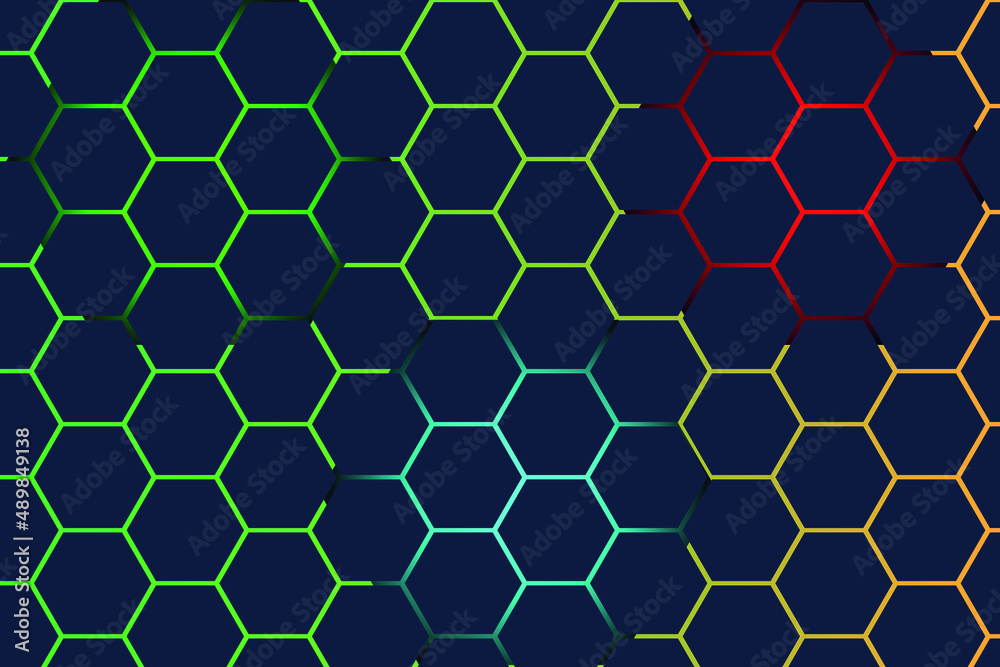 Dark hexagonal background with gradient color Dark hexagonal background with gradient color