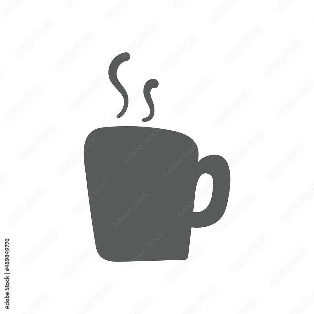 Strong coffee in espresso cup and smoke icon doodle style. Strong coffee in espresso cup and smoke icon doodle style.