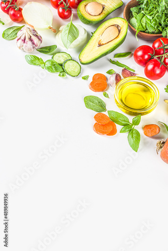 Fototapeta Naklejka Na Ścianę i Meble -  Organic fresh raw vegetables flatla